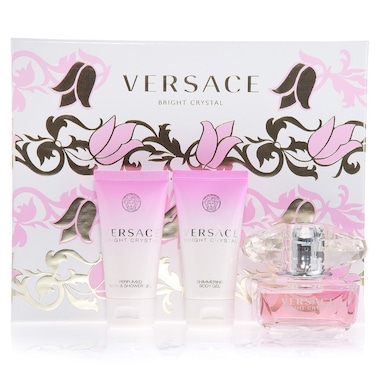 VersaceVersace Bright Crystal Women Giftset Eau De Toilette Spray Perfumed Bath and Shower Gel Shimmering Body Gel