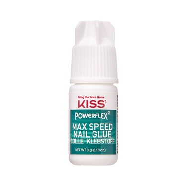 KISS PowerFlex Maximum Speed Nail Glue for Press On Nails Super Strength Flex Formula Nail Adhesive Includes One Bottle 3g 010 oz with TwistOff Cap  Nozzle Tip Squeeze Applicator