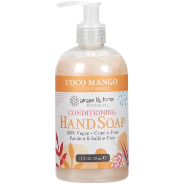 Ginger Lily Farms Botanicals Conditioning Liquid Hand Soap Coco Mango 100 Vegan  CrueltyFree Coconut Mango Scent 12 Fl Oz
