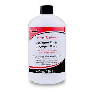 Super Nail Pure Acetone AS SHOWN 16 Fl Oz