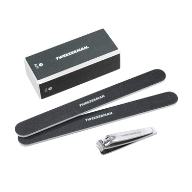 TweezermanBlack Manicure Kit Includes Nail Clipper Nail Buffer Block and 2 Nail Files