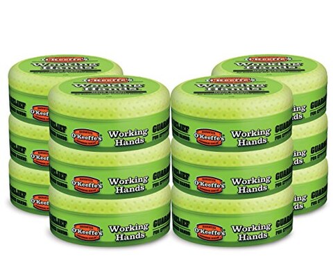 OKeeffes Working Hands Hand Cream for Extremely Dry Cracked Hands 34 Ounce Jar Pack 12