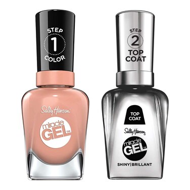 Sally HansenMiracle Gel Nail Polish Shade Frill Seeker 184 with Shiny Top Coat Duo Pack