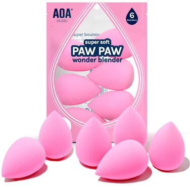 AOA Studio Collection makeup Sponge Set Latex Free and Highdefinition Set of 6 makeup Wonder blender For Powder Cream and Liquid Super Soft Wonder Beauty Cosmetic
