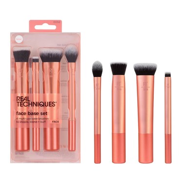 Real TechniquesFace Base Makeup Brush Kit For Concealer Foundation  Contour Works With Liquid Cream  Powder Products Staples For Blending  Buffing 4 Piece Set