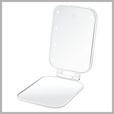 CONAIRLighted Makeup Mirror LED Vanity Mirror 1X3X Magnifying Mirror Compact Travel Mirror Battery Operated in White