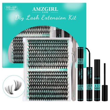 Lash Extension Kit 320PcsDIY Individual Lashes Clusters KitLash Bond And SealLash Remover For Eyelashes ExtensionsLash Applicator Tool For False Eyelash Cluster Kit At Home3040DDMix916mm Kit