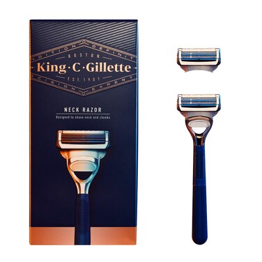 King C GilletteNeck Razor Handle plus 2 Blade Refills
