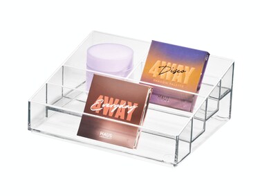 iDesign The Sarah Tanno Collection Plastic Cosmetics and Nail Polish Organizer 5 Compartment Clear