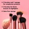 elf Cosmetics Complexion Essentials Brush  Sponge Set Concealer Powder Blush  Highlighter Brushes  Total Face Sponge For A Perfect Complexion