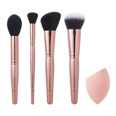elf Cosmetics Complexion Essentials Brush  Sponge Set Concealer Powder Blush  Highlighter Brushes  Total Face Sponge For A Perfect Complexion