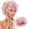 Silk Bonnet for Sleeping Women Adjustable Satin Hair Bonnets for Sleeping with Elastic Tie Band Silk Head Wrap for Sleeping for Natural Curly Straight Hair