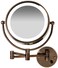 OVENTE 9 Lighted Wall Mount Makeup Mirror  1X 7X Magnification Hardwired Glow Cosmetic Light up Mirror Spinning 360Degree Double Sided LED Extendable Folding Arm Antique Brass MPWD3185AB1X7X