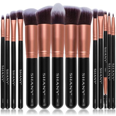 SHANYMakeup Brushes  Rose All Day  14Piece Brush Set  Foundation Powder Concealers Eye Shadows Makeup brushes  Complete Kabuki Makeup Brush Set in Rose Gold  14 PCS