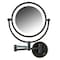 OVENTE 9 Lighted Wall Mount Makeup Mirror  1X 7X Magnifier Hardwired Glow Cosmetic Light Mirror Spinning 360Degree Double Sided LED Extendable Folding Arm Oil Rubbed Bronze MPWD3185BZ1X7X
