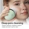 Brightline Sonic Rechargeable Electric Facial Cleansing Brush System Face Exfoliator with 6 Intensity Settings 3 Scrub Brush Heads Green