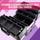 SunRiseProfessional Rolling Makeup Train Case Heavy Duty Hair Stylist  Makeup Artist Travel Case Black Diamond I3466DMAB