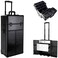 SunRiseProfessional Rolling Makeup Train Case Heavy Duty Hair Stylist  Makeup Artist Travel Case Black Diamond I3466DMAB