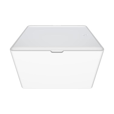 Conair Lighted Makeup Mirror Makeup Organizer with Mirror Storage Box Battery Operated in Glossy White