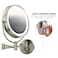 OVENTE 9 Lighted Wall Mount Makeup Mirror  1X 7X Magnification Hardwired Glow Cosmetic Light Mirror Spinning 360Degree Double Sided LED Extendable Folding Arm Nickel Brushed MPWD3185BR1X7X