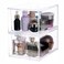 Cq acrylic Stackable Storage Drawers Set of 2Under Cabinet Stackable Bins and Pull out Drawers Storage Container44 Tall Clear Plastic Organizer Bins for MakeupBeauty ProductMachine Organizing