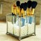 PuTwoMakeup Organizer Vintage 4 Sections Makeup Brushes Holder Make Up Storage with Free White Pearls