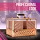 Professional Jewelry  Makeup Organizer 38mm Heavy Duty Acrylic Travel Case with 6 Extendable Trays and Keylocks Rose Gold Diamond