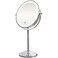 ForPro Professional CollectionExpert Rechargeable LED 8 Lighted Makeup Mirror 1X7X DoubleSided Magnifying Counter with 72 Dimmable LED Lights 3 Color Light Settings Chrome