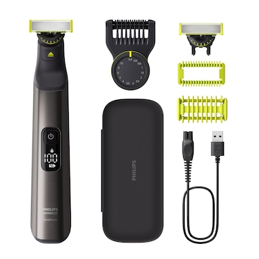 Philips Norelco OneBlade 360 Pro Face  Body Electric Beard Trimmer Shaver  Bodygroomer with 360 Blade Technology 2X 360 Blade 20Length Adjustable Comb Body Kit  Travel Case QP655290