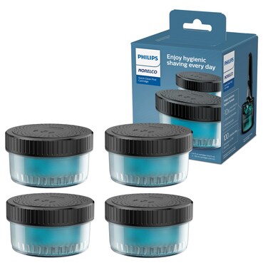 Norelco Philips Quick Clean Pod Cartridge Lubricates Shaver  Eliminates Cut Hair 4x 54 fl oz Cartridges Up to 1yr Supply BD9010AZ