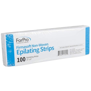 ForPro Firmasoft NonWoven Epilating Strips TearResistant 10 Thicker  PreCut Strips for Hair Removal White 3 W x 9 L 100Count