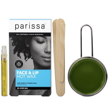 ParissaNoStrip Face  Lip Hot Wax Kit for Short  Coarse Hair Removal AtHome Waxing Kit on Face Chin and Upper Lip Blue