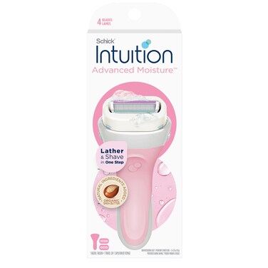 Schick Intuition Advanced Moisturizing Womens Razor with Shea Butter 1 Handle with 2 Refills