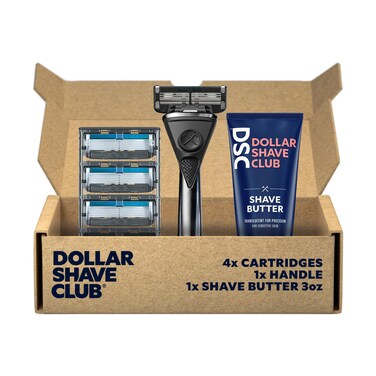 Dollar Shave Club  Heavy Metal Shave Kit with Shave Butter  HeavyDuty Razor Handle 6 Blade Razor Blade Refills and Shave Butter 3 oz  Shaving Set with Handle Razors for Men  Women