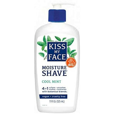 Kiss My Face Moisture Shave Cream Cool Mint Shaving Cream For Men And Women 11 Oz Pump Bottle Cool Mint 4 Pack