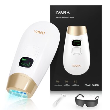 FDA Cleared IPL Hair Removal  LVARA Permanent Laser Hair Removal Device for Women Men  Painless At Home Hair Remover 999999 Flashes for Facial Bikini Legs Armpits