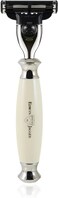 Edwin Jagger S81M587AMZ Imitation Ivory  Nickel Classic Shaving Set with Pure Badger Shaving Brush and Mach 3 Razor for Shaving Cream or Soap for Men