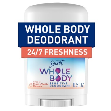 Secret Whole Body Deodorant Stick for Women Travel Size Peach  Vanilla Blossom Scent Aluminum Free Deodorant 72 HR Odor Protection 05 oz