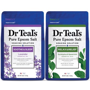 Dr TealsPure Epsom Salt Lavender  Eucalyptus 2 Count  6lbs Total