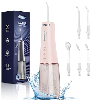 Onlyone Water Dental Flosser Pick for Teeth 300ML Portable Oral Irrigator Rechargeable Travel Irrigation Cleaner Professional Electric Flossing Cleaning Picks for Teeth CleaningIPX7 Waterproof