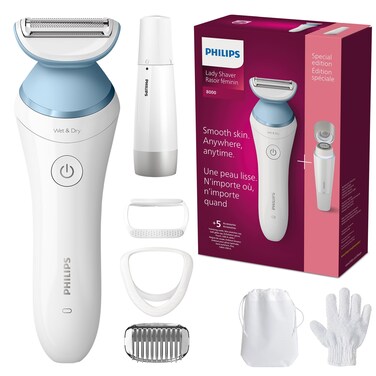 PHILIPSBeauty Lady Electric Shaver Series 8000 with Electric Facial Hair Remover Cordless BRL16691