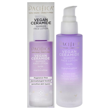 PacificaBeauty Vegan Ceramide Barrier Repair Face Lotion Hydrating Lightweight Moisturizer For Dry Skin Dermatologist Tested Safe for Sensitive Skin Fragrance Free 100 Vegan  Cruelty Free