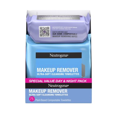 Neutrogena Day  Night Wipes Makeup Remover Face Cleansing Towelettes  Night Calming Facial Cloths 100 Plant Based Fibers Wipe Away Dirt AlcoholFree 3 Packs of 25 ct 75 ct