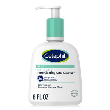 CetaphilGentle Clear Pore Clearing Acne Cleanser Foaming Gel Cleanser for Sensitive AcneProne Skin 8 Fl Oz Pump Bottle 2 Salicylic Acid Gently Exfoliates Dermatologist Recommended Brand