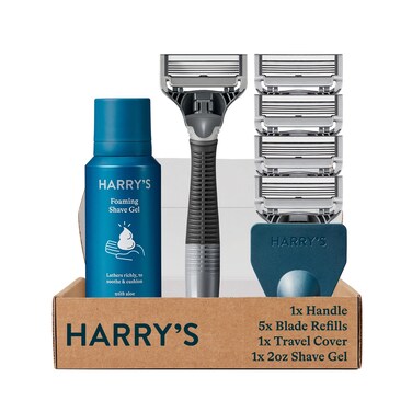 Harrys Razors for Men  5 Germanengineered 5Blade Cartridges Travel Cover Shave Gel Charcoal