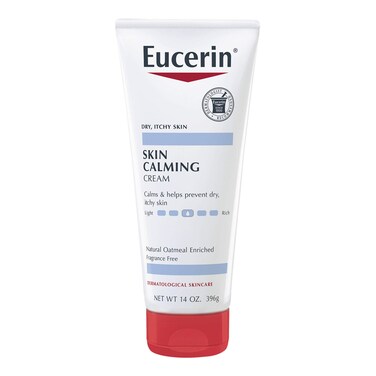 EucerinSkin Calming Cream  Full Body Lotion for Dry Itchy Skin Natural Colloidal Oatmeal Enriched  14 oz Tube