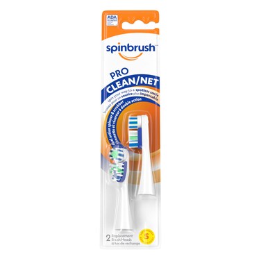 Spinbrush Pro Clean Replacement Toothbrush Heads Soft Bristles Dentist Recommended 2 Pack with 4 Toothbrush Heads