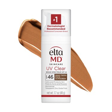 EltaMDUV Clear Deep Tint Face Sunscreen SPF 46 Tinted Sunscreen with Zinc Oxide OilFree For Sensitive Skin AcneProne Skin Lightweight Dermatologist Recommended 17 oz