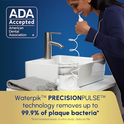 Waterpik SonicFusion 20 Professional Flossing Toothbrush Electric Toothbrush and Water Flosser Combo In One White SF04 Packaging May Vary