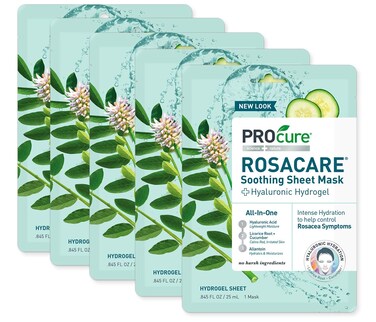 PROcure Rosacare Soothing Sheet Face Mask with Hyaluronic Hydrogel for Rosacea Symptoms 5 Masks
